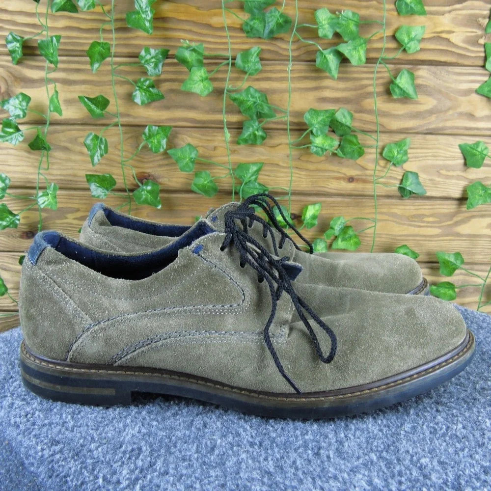 Sioux Men 8.5 D Brown Olive Suede Lace Up Casual‎ Oxford Comfort Dress Shoes